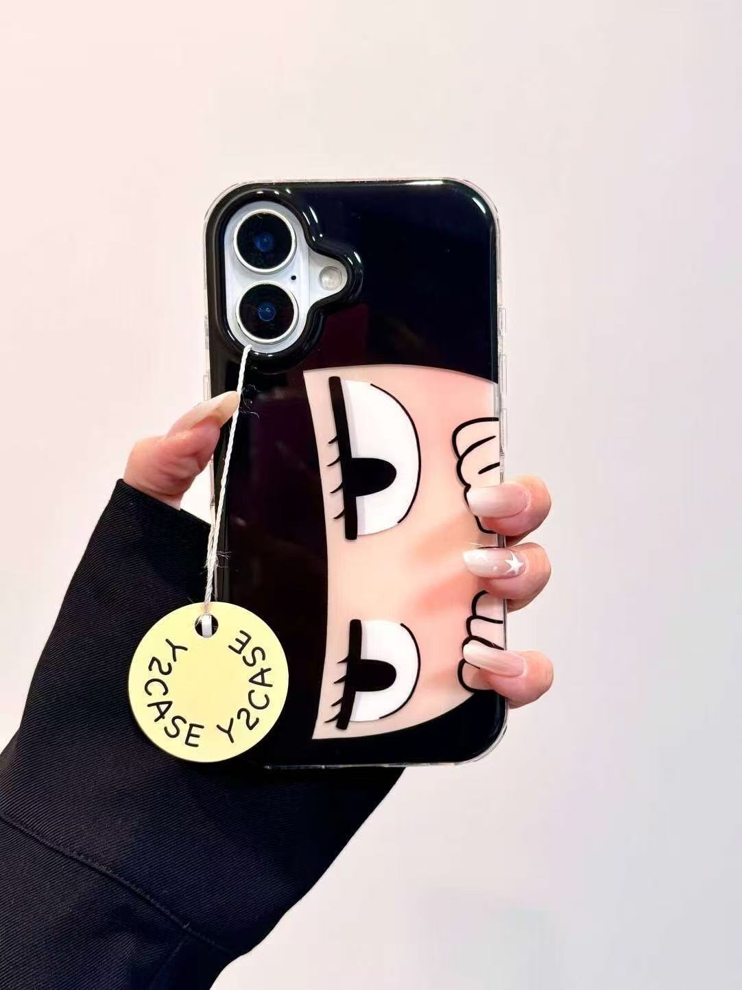 Кавайная Q-версия Японская Аниме Девушка Чехол для Телефона Для iPhone 17 16 15 13 11 Pro Max PLUS MINI Air XR XSMax Черный Y2K Чехол Простой iPhone X black