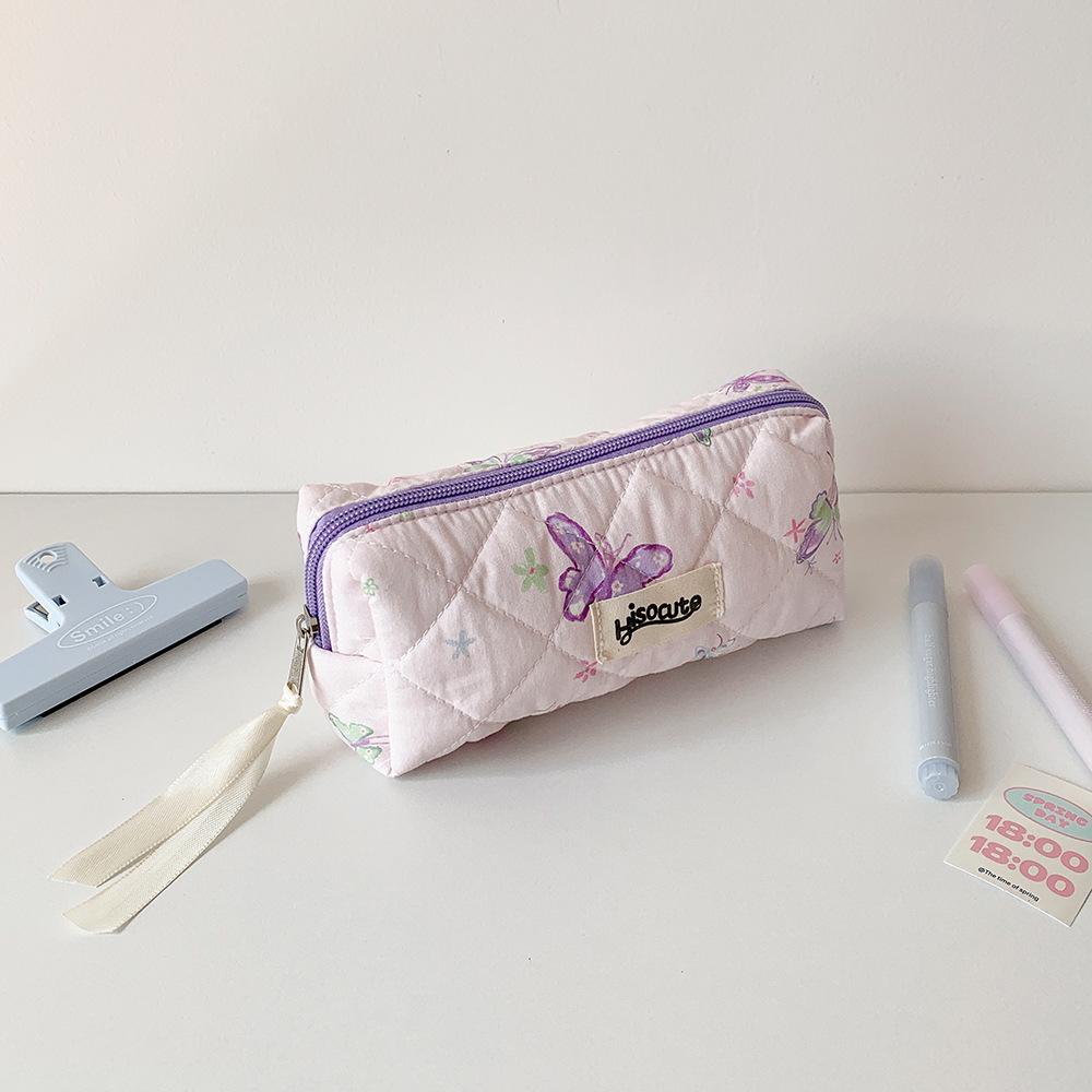 Desktop Storage Y2K Butterfly Stationery Bag Large Capacity Ins Pencil Pouch  Children
