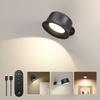 Magnetic LED Wall Lamp Remote Control USB 3 lights RGB Wireless Spotlight for Room Decoration Bedside Living Room Night Lamp