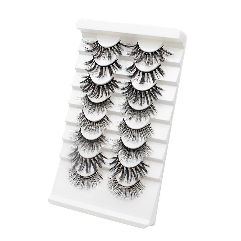 8 Paar Volle Dicke Natürliche Wimpern Dicke Biegung Falsche Wimpern 3D Stereoskopische Falsche Wimpern