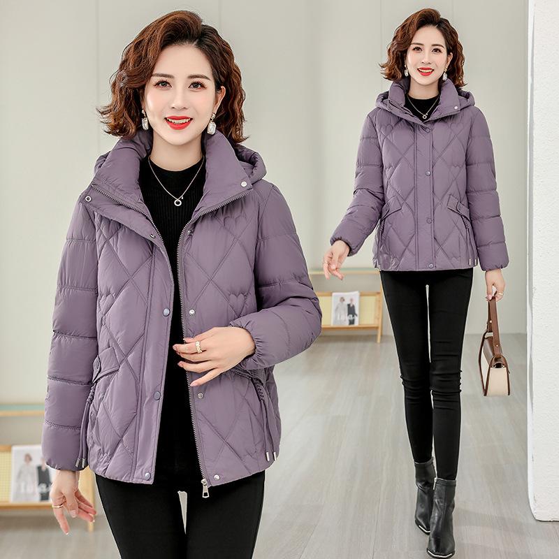 Down cotton-padded clothes women's short jackets winter new fashion mother thickened warm hooded small cotton-padded jackets