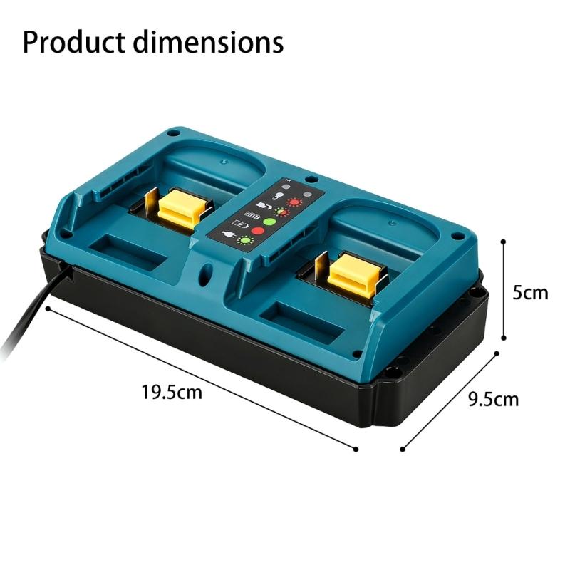 Battery Adapter Charging Solution Double Port Power Charging Base for Various Devices Waterproof Cable Small Design