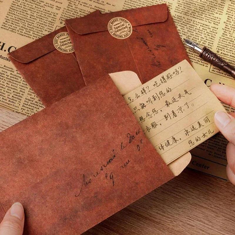 Vintage Kraft Konvolutt Retro Håndlaget postkort Kjærlighetsbrev Skrive Gaveemballasje Oppbevaringspose Invitasjon gratulasjonskort