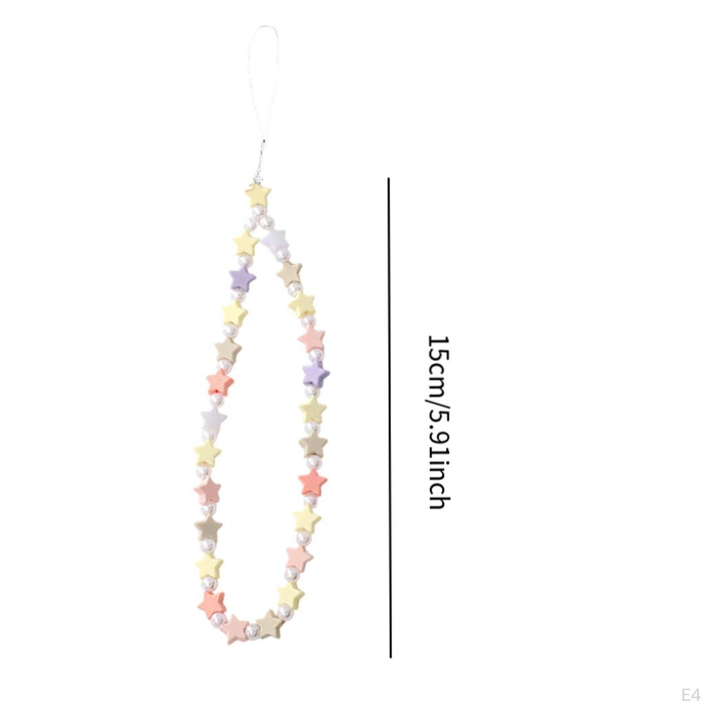 Beaded Phone Lanyard Cute Bracelet Keychain Bag Pendant Decoration Wrist Strap