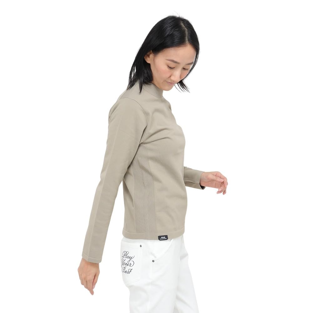 Long Sleeve High Neck Knit Golf S [Pin Apparel] Women's (Side Line) / / 622-4275902 040_Beige