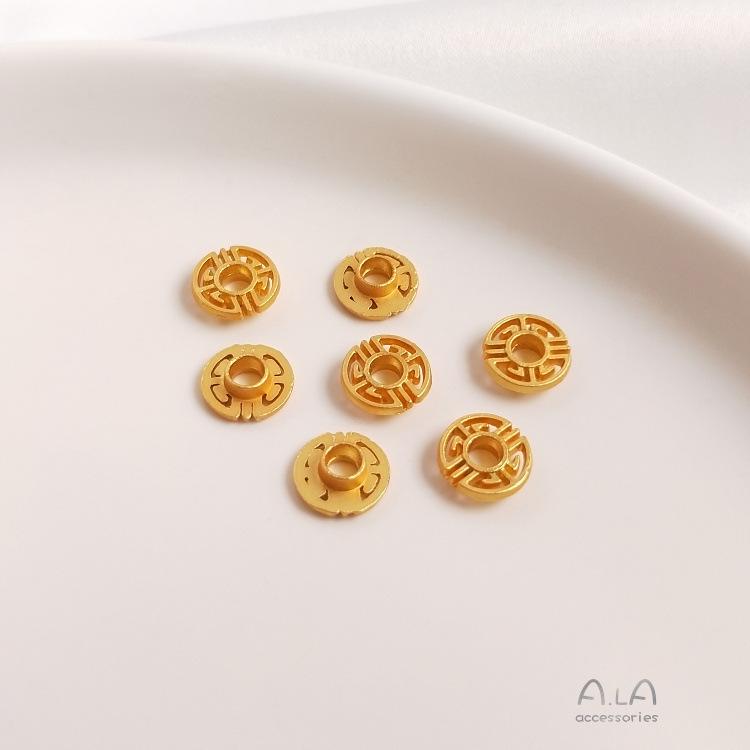 Color-Preserving Matte Gold Jade Crystal Pearl Rondelle Bee Bead Stopper for DIY Flower Inlay.