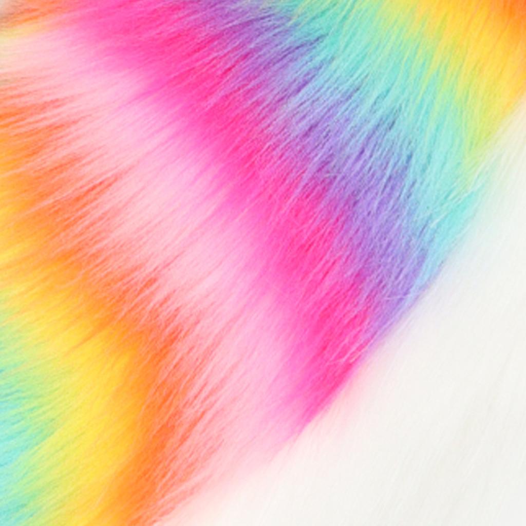 Handmade plush fox tail rainbow beast tail costume comic exhibition large wolf tail cosplay props accessories