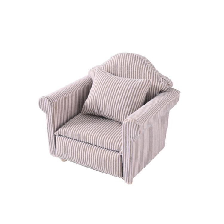 Modern Miniature Sofa with Cushion For 1/12 Scale Dollhouses Landscape Furniture With Cushion Furnishing Accessories