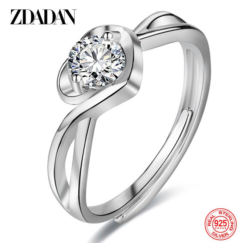 925 Sterling Silber Geometrischer Edelstein-Inlay-Ring für Damen Hochzeits Schmuck Mode Geschenke