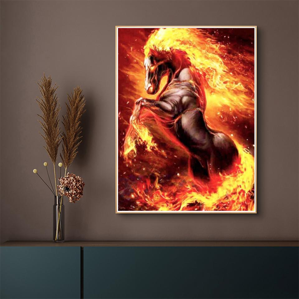 5D Diamond Painting Animal Rhinestone Picture Full Round DIY Diamond Embroidery Horse Cross Stitch Kit Mosaic Home Decoration