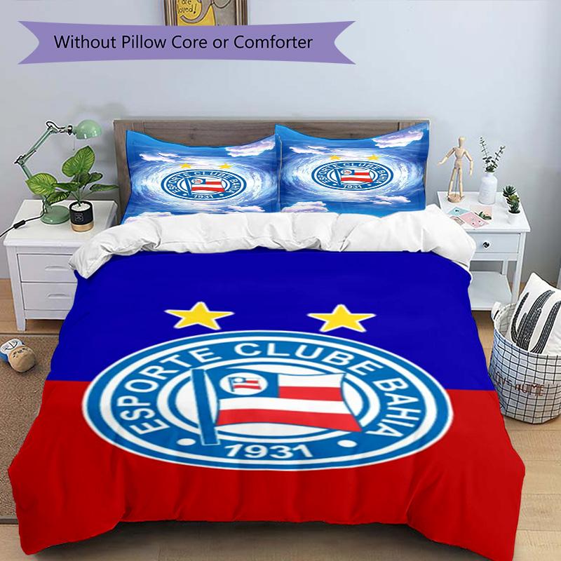 Esporte Clube Bahia Sports Club Emblem Printed Pattern Duvet Cover Set – includes 1 duvet cover and 2 matching pillowcases Bedroom Christmas gifts