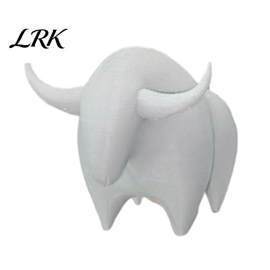 Home Decorative Sculpture 3D Printed Bull Figurine, Mini Animal Statue, Collectible Industrial Style Decoration Desktop Ornament for Shelf,