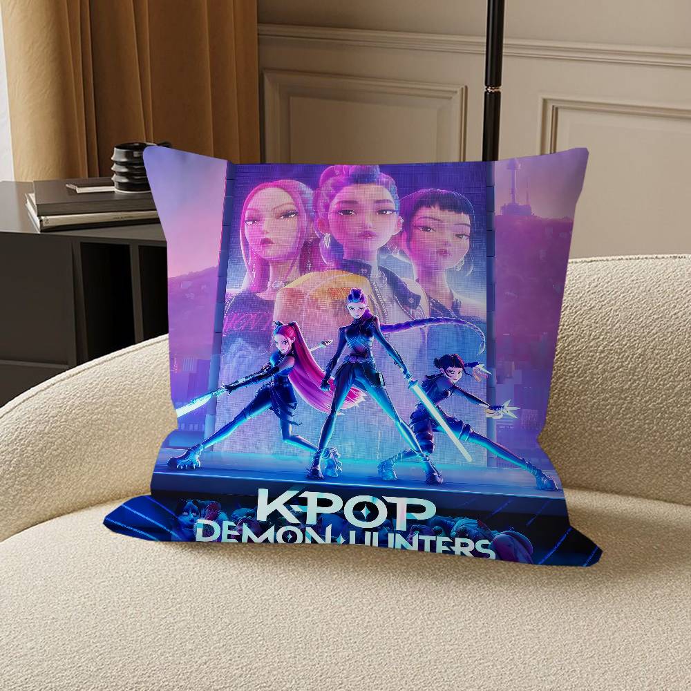 K-Kpop Demon Hunters Personlig bildtext heminredningskuddar Hushållsgåvor 45x45cm