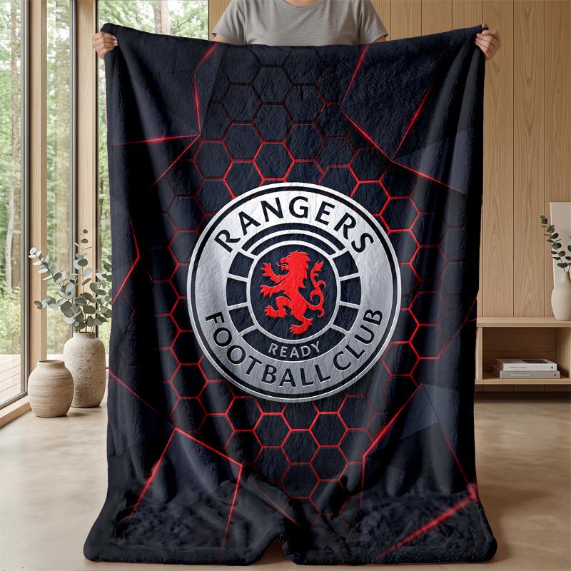 Rangers FC Morbida Coperta in Pile di Flanella Leggera Accogliente Calda Coperta da Lancio per Divano Letto Arredamento per la Casa