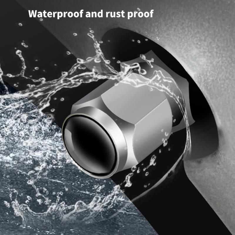 5pcs Metal Tire Valves Caps Corrosion Resistant Caps Hexagonal Designs Dust Proof Rubber Seal for Car & Motorcycles