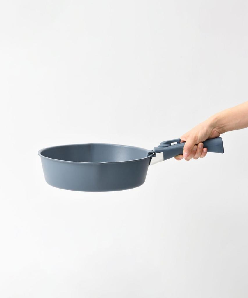 BRUNO Frying Pan, 26cm, with Handle Set, InductionGas, Deep, Removable Handle, Navy, BHK305-NV