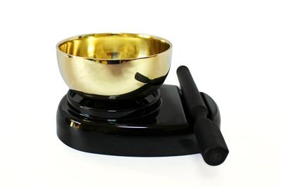Japanese-made Buddhist Bell Set, 2.3 Inches, Black, Includes 8 Candles, Set C
