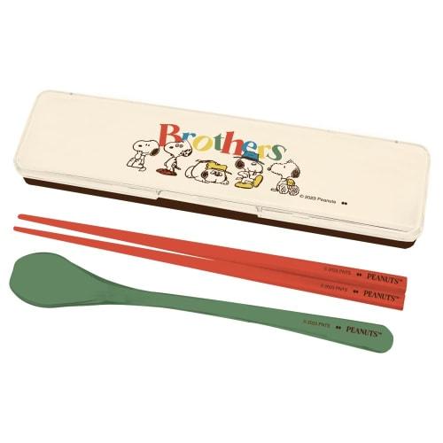 

Onishi Ken Seihan PEANUTS Lunch Series Chopsticks & Spoon Set, Ivory, Brothers SLK-1200