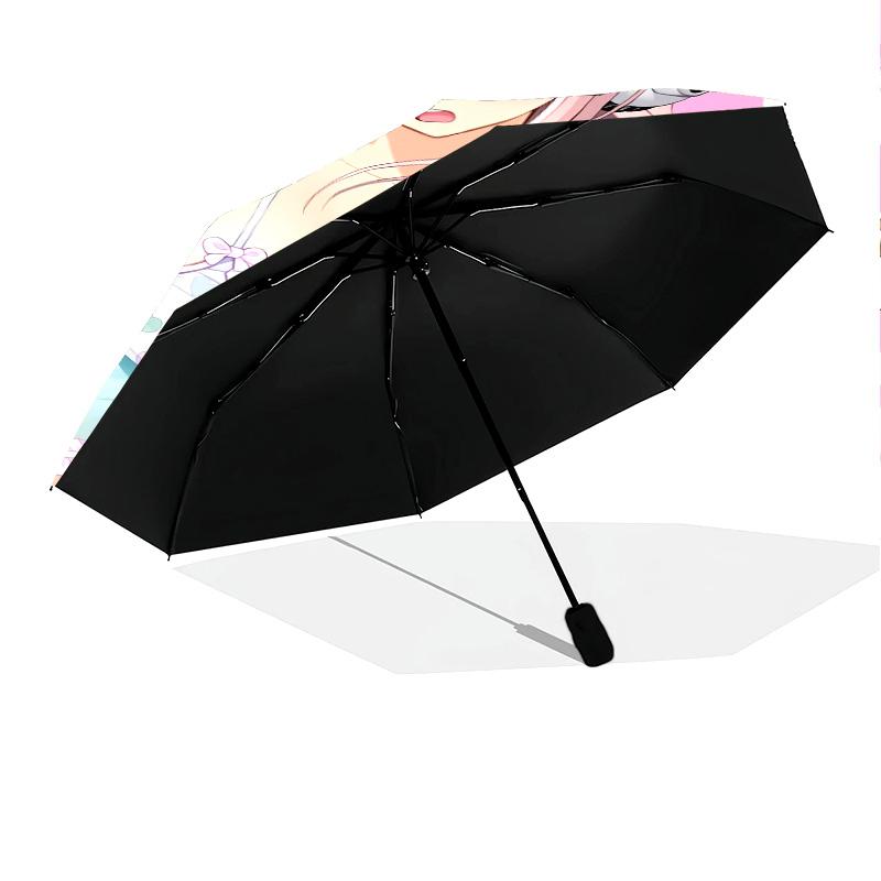 Super Sonico  pattern, automatic folding umbrella, portable and foldable design, 8 ribs, a Christmas or birthday gift.