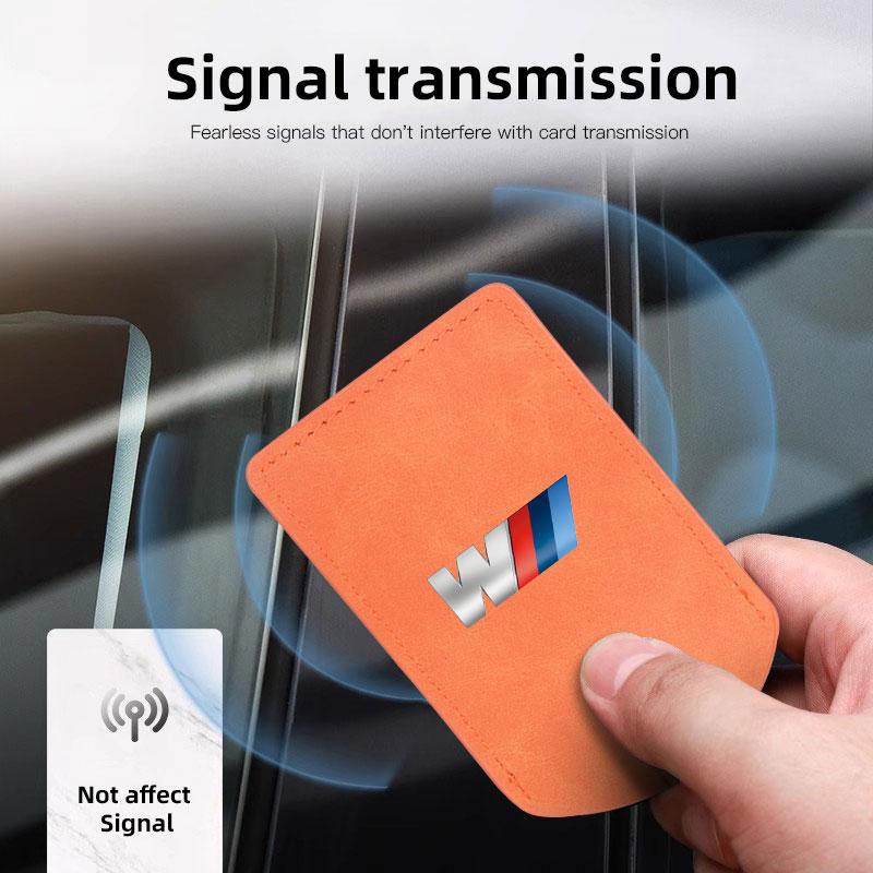 NVEQ9 Premium Leather Car Card Key Cover Protective Case For BMW Smart Card Key Accessories For BMW G80 G06 G07 G42 G14 G15 / Stickers