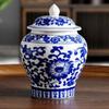 Blue and White Porcelain Ceramic Tea Pot General Can Sealed Storage Tank Small Storage Tea Pot Container Organizer Box