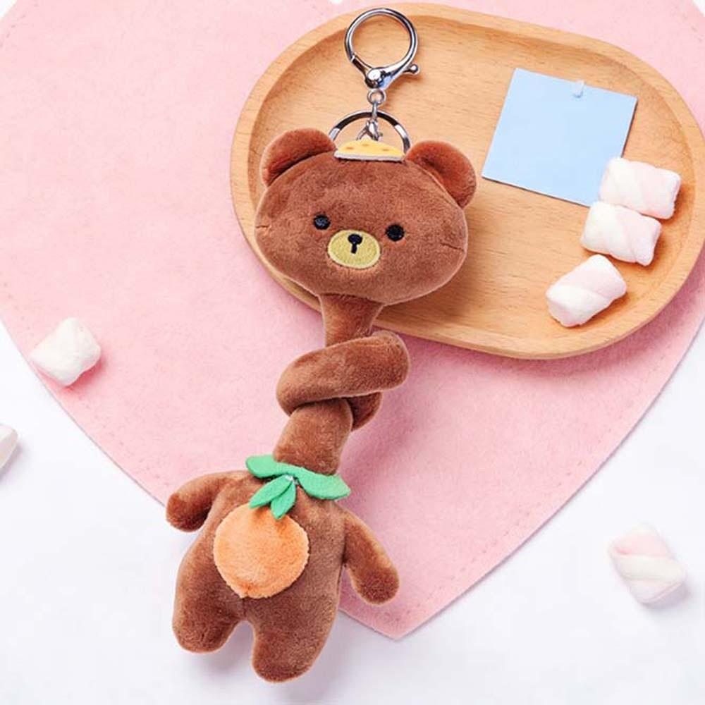 Flexible Structure Long Neck Stuffed Doll Twistable Animal Key Chain Gift for Girls