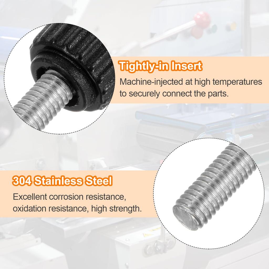 uxcell 10pcs Knurling Clamp Knob Thumb Screw M6 x 8mm Metric Male Thread 22mm