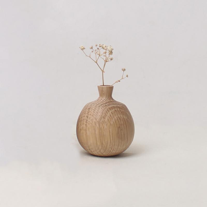Minimalismus Holzvase für Pflanzen Retro Natürlich Massivholz Blumenvase Heim Büro Tisch Kunstvasen Arrangement Blumentopf