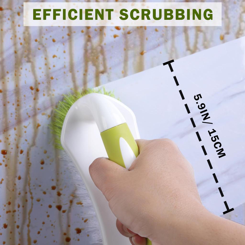 1 Stück Schrubbbürste mit steifen Borsten Grün & Weiß Ergonomischer Griff für Tiefenreinigung Dusche, Badezimmer, Küche und Teppichboden Schrubbbürste