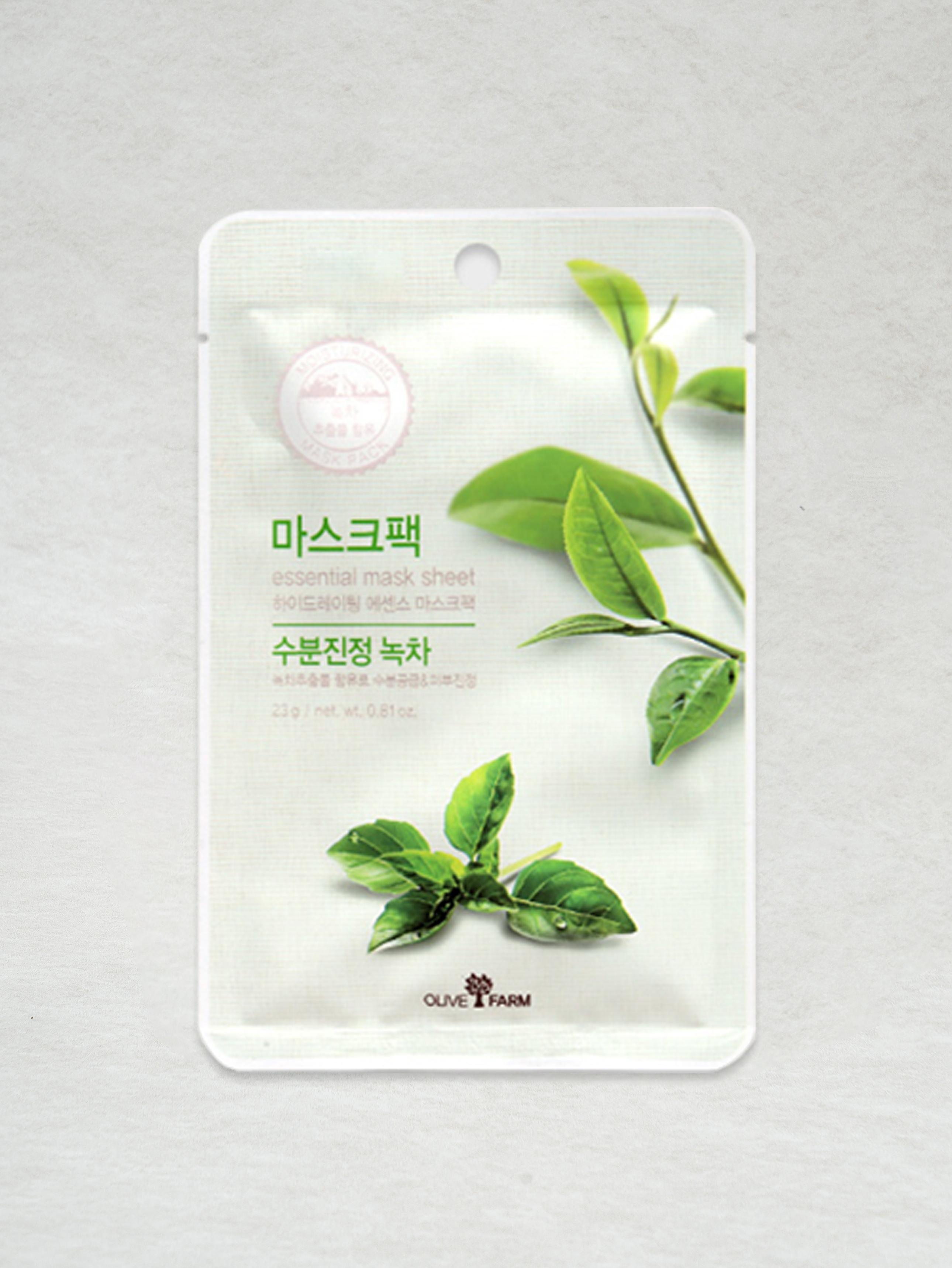 Essential Green Tea Facial Mask Sheet 1ea