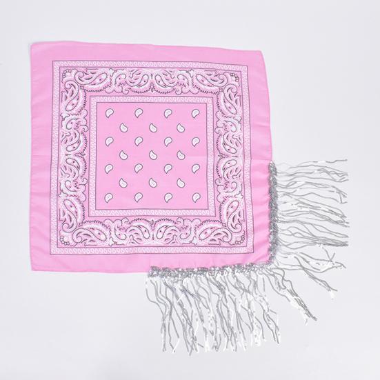 Sequins Scarf Exquisite Pattern Tassel Design Non-Fading Washable Quick Dry Decorative Polyester Women Beautiful Fringed Bandana Headscarf for Party