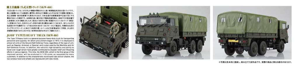 Aoshima Bunka Kyozai Military Model Kit Series Japan Forces Type 73 Heavy Truck Plastic Model 1/35 No. 2 Self-Defense (SKW-464)