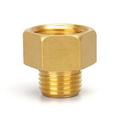 1 pieza de conector reductor de tubería de 1/8, 1/4, 3/8, 1/2 y 3/4, conector de acoplamiento hexagonal, conectores hembra a macho de latón roscado.