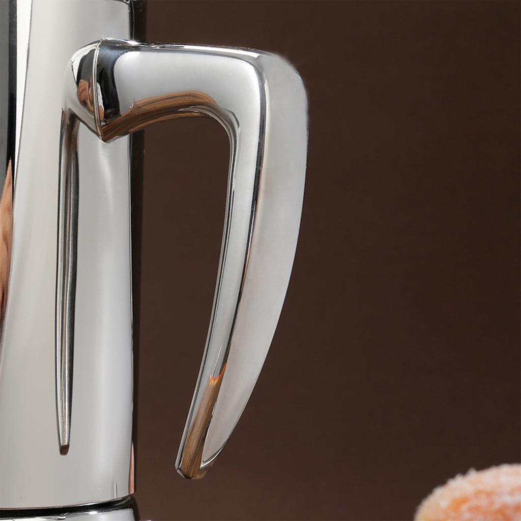 300ml/200ml Mocha Pot 304 Stainless Steel Espresso Maker with Coffee Percolator Design Suitable for Gas Induction Stovetop Greca