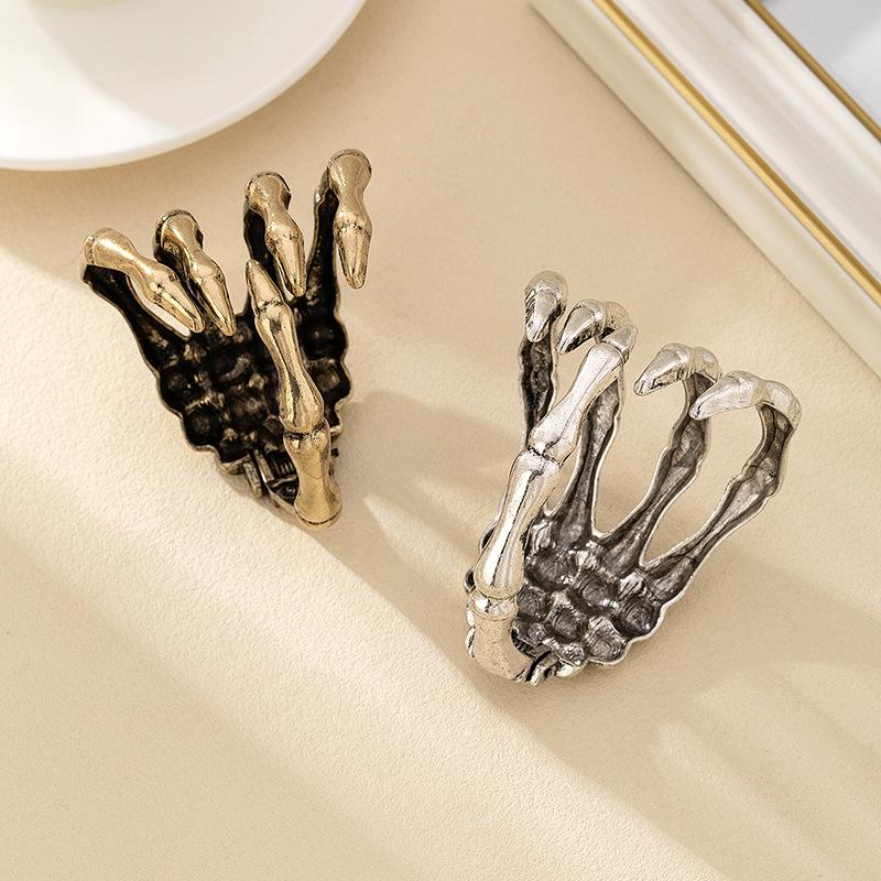 Meier Bracelet - vintage skull claw bangle - women's metal jewelry