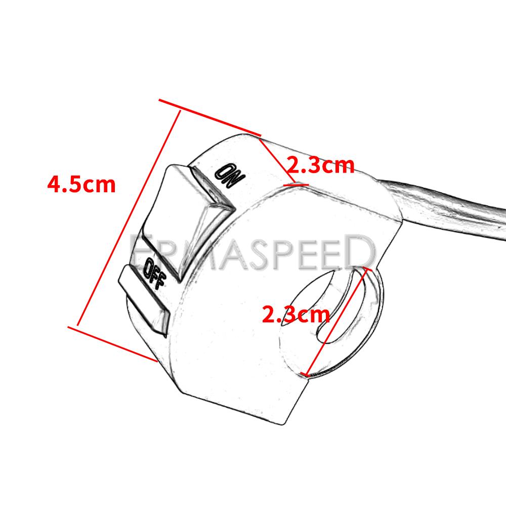 7/8'' 22mm Motorrad Lenker Schalter ATV Roller Lenker Licht Schalter 12V Nebelscheinwerfer Ein-Aus-Taste Wasserdicht