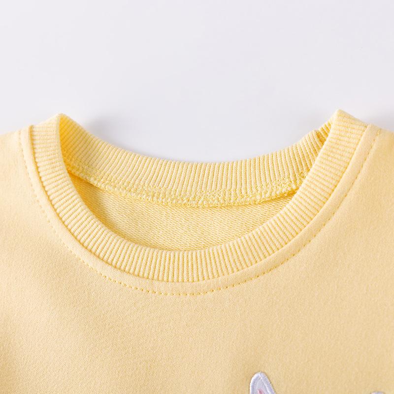 Girls Mesh Dress Spring Autumn Clothes Children's Princess Dresses Cartoon Cotton Yellow Skirt for 2-7 Years Old