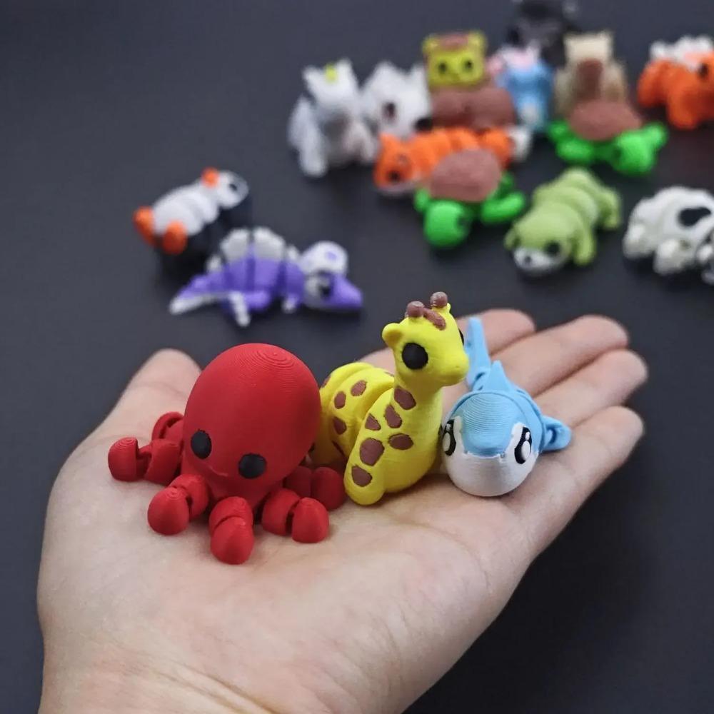 3D Printed Simulation Small Animal Joint Movable Mini Desktop Toy for Boys and Girls, Stress Relief, Healing, Family Gatherings