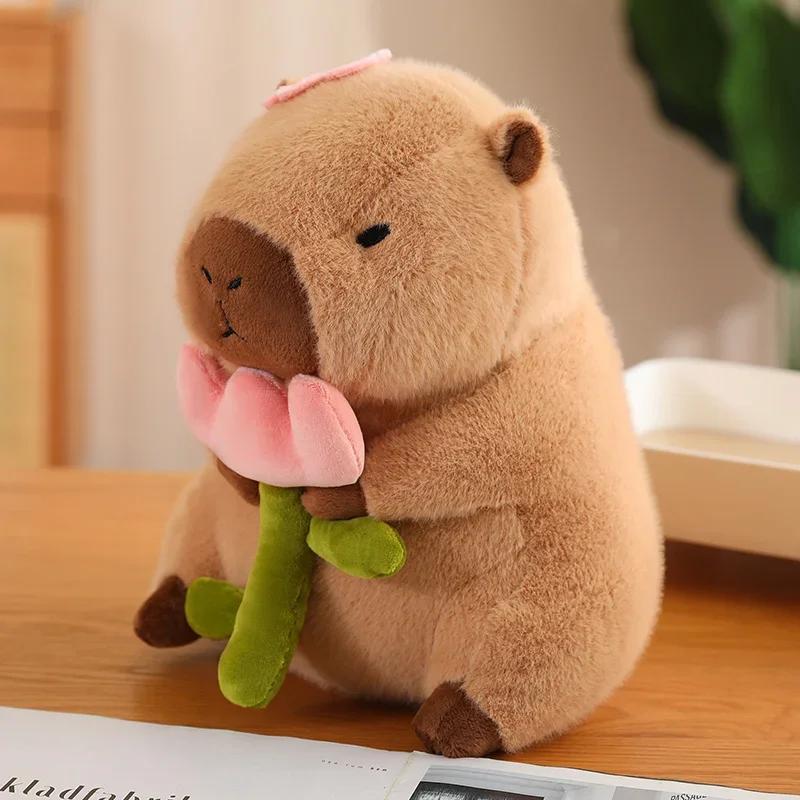 Kawaii Capybara Plush Toy Creative Stuffed Animal Dolls Simulation Capibara Toast Doll Birthday Toys Gift