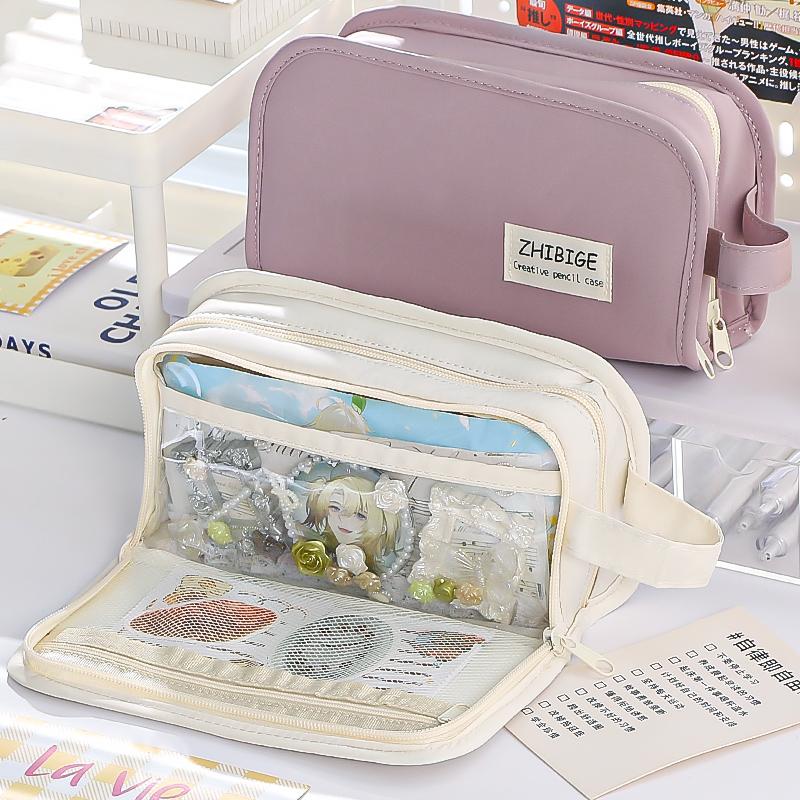 Double Layered Pain Pack Storage Bag with Five Layers for Classified Storage Large Capacity Student Pencil Case