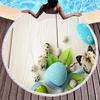 Easter Eggs Round Beach Towel with Tassels For Boys Girl Easter Gifts Microfiber Soft Sand Proof Absorbent Circle Swim Towel