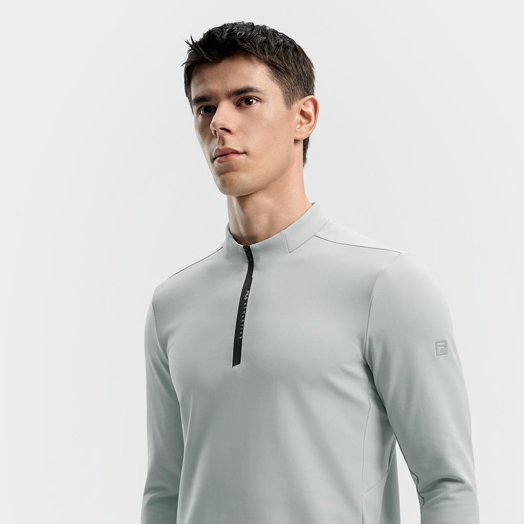 FILA Fitness Simple Fashion Sports Casual Versatile Fleece Warm Knitted Long Sleeve T-Shirt Men Tops A11M541203FMG