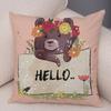 Home Decoration Colorful Cartoon Panda Bear Kids Sofa Car Pillow Cover Cute Animal Cushion Cover funda de almohada