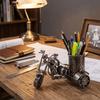 Solid Iron Material Motorcycle Shaped Pen Holder Vintage Desk Organizer  Home Study