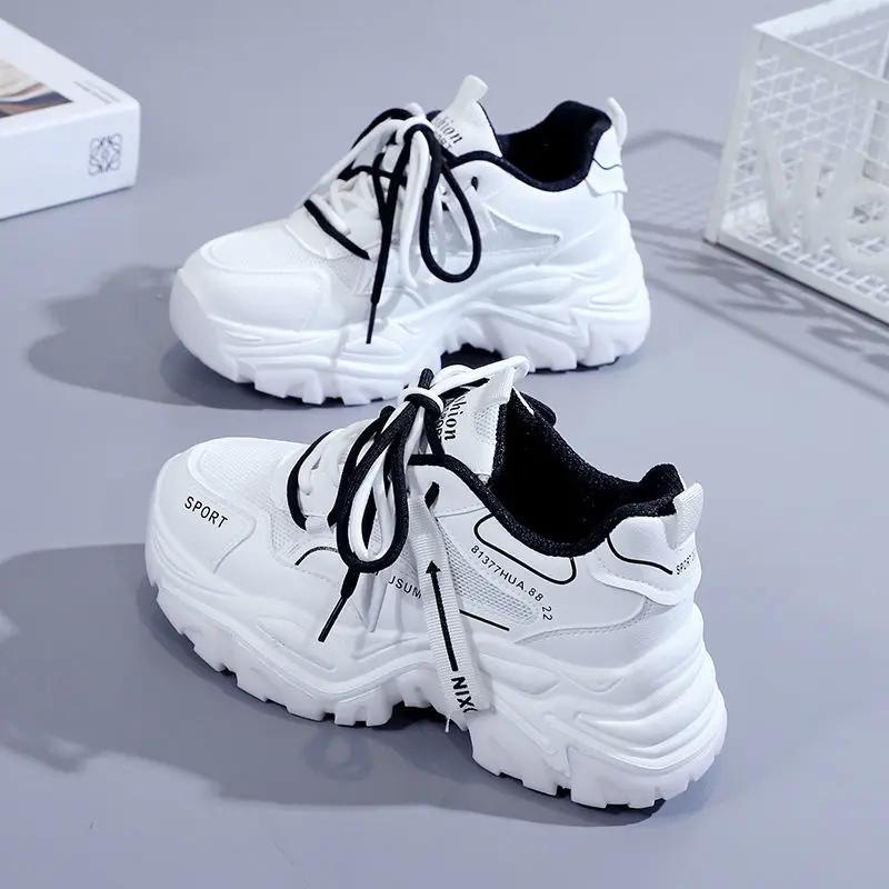 2024 new breathable and comfortable versatile thick soled casual mesh sports shoes, classic and fashionable women's shoes