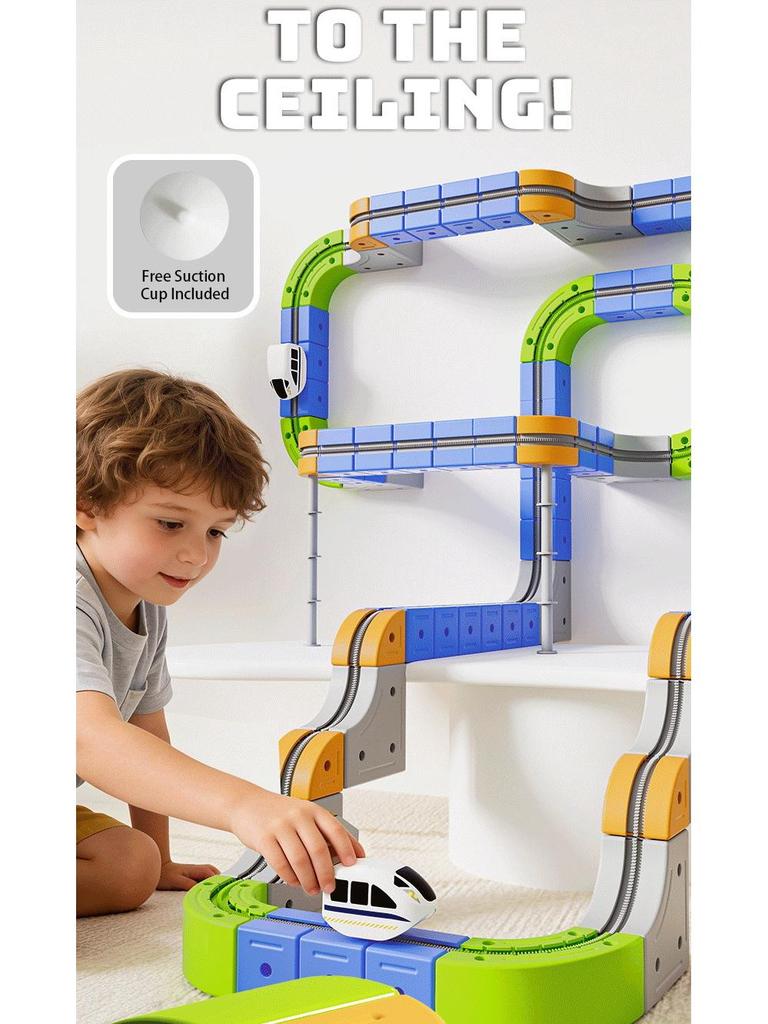 3D High-Speed Rail Train & Roller Coaster Building Block Set - Educational Toy Gift