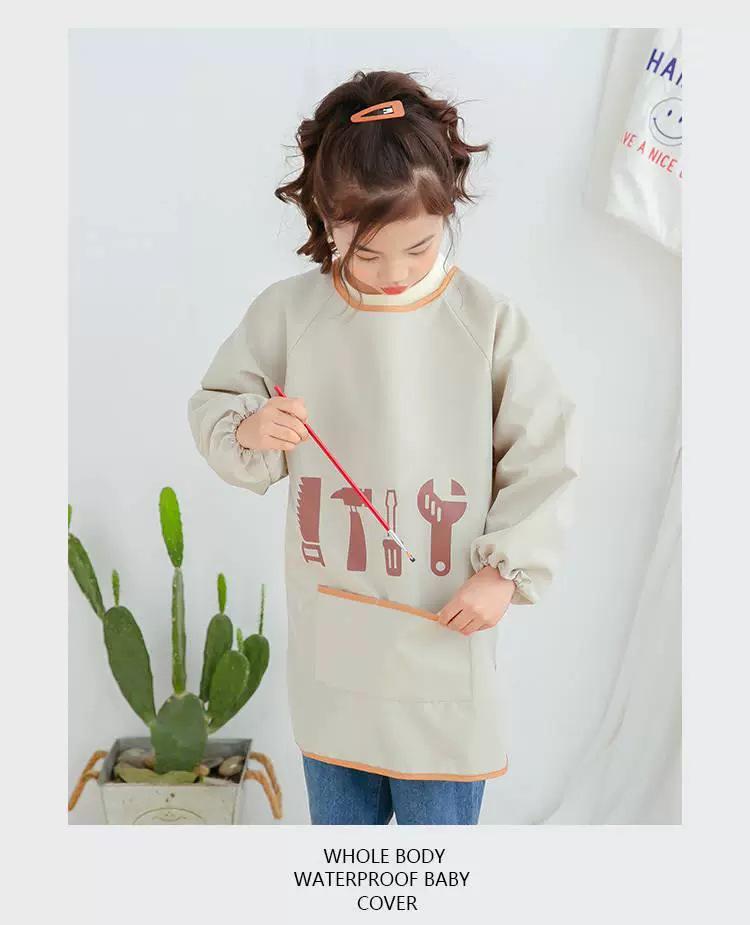 Waterproof Long Sleeve Baby Bib & Kids Painting Apron
