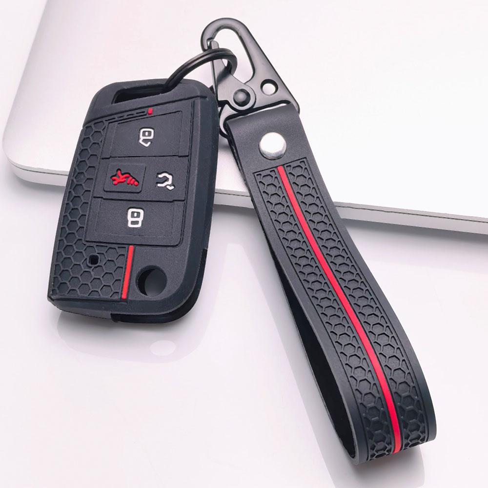 Key Fob Cover for Volkswagen Golf Tiguan Octavia A7 GTI MK7 MK2 Kodiaq with Keychain Protective Accessory Key Fob Protection Replacement
