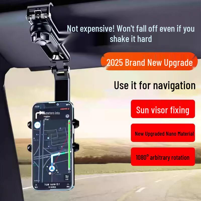 Universal Clip-On Car Phone Holder for Sun Visor – Ideal for Navigation and Interior Use