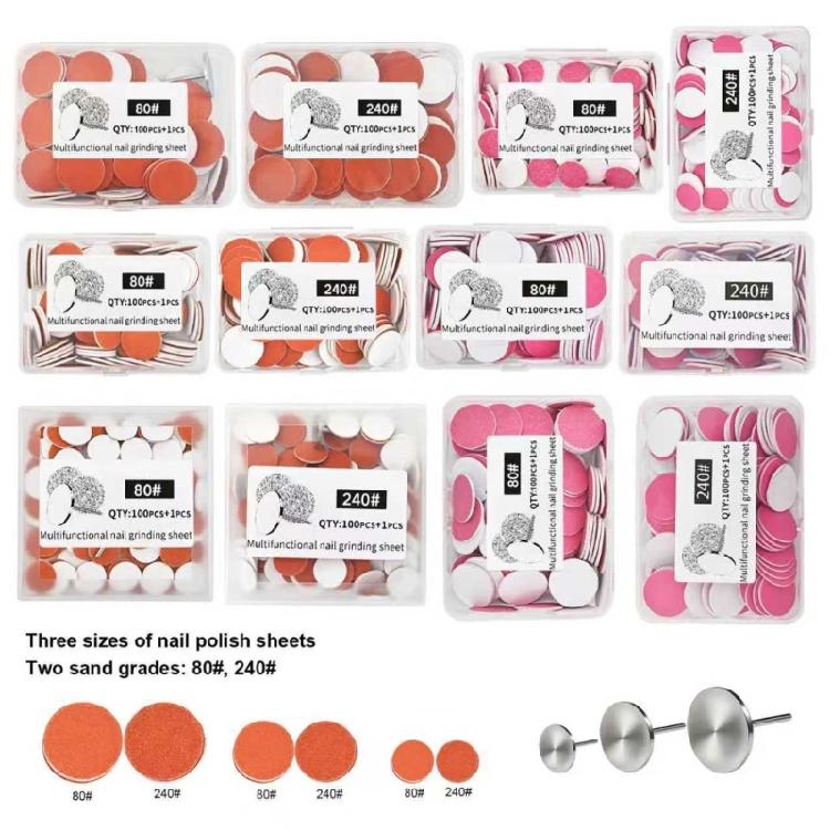 100 Professional Manicure Sandpaper Discs For Precise Grinding And Salon Quality Results With Portable Storage Case